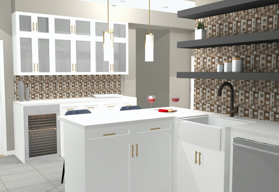 rendered view of kitchen area